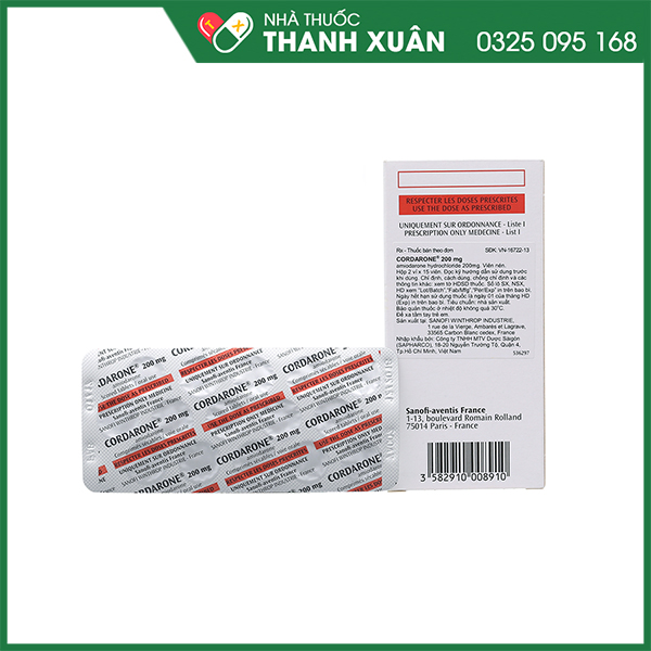 Thuốc Cordarone 200mg phòng ngừa và điều trị rối loạn nhịp tim